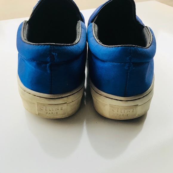 Celine Royal Blue Satin Sneakers - Picture 4 of 7